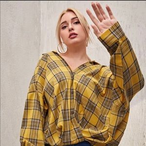 Black and Yellow Plaid Blouse